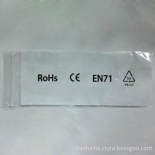 Resealable CPE bag, used in electronics and cloth package